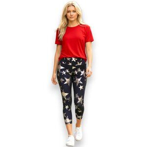 Aerie Star Print 7/8 Leggings Navy Metallic Stars Size M